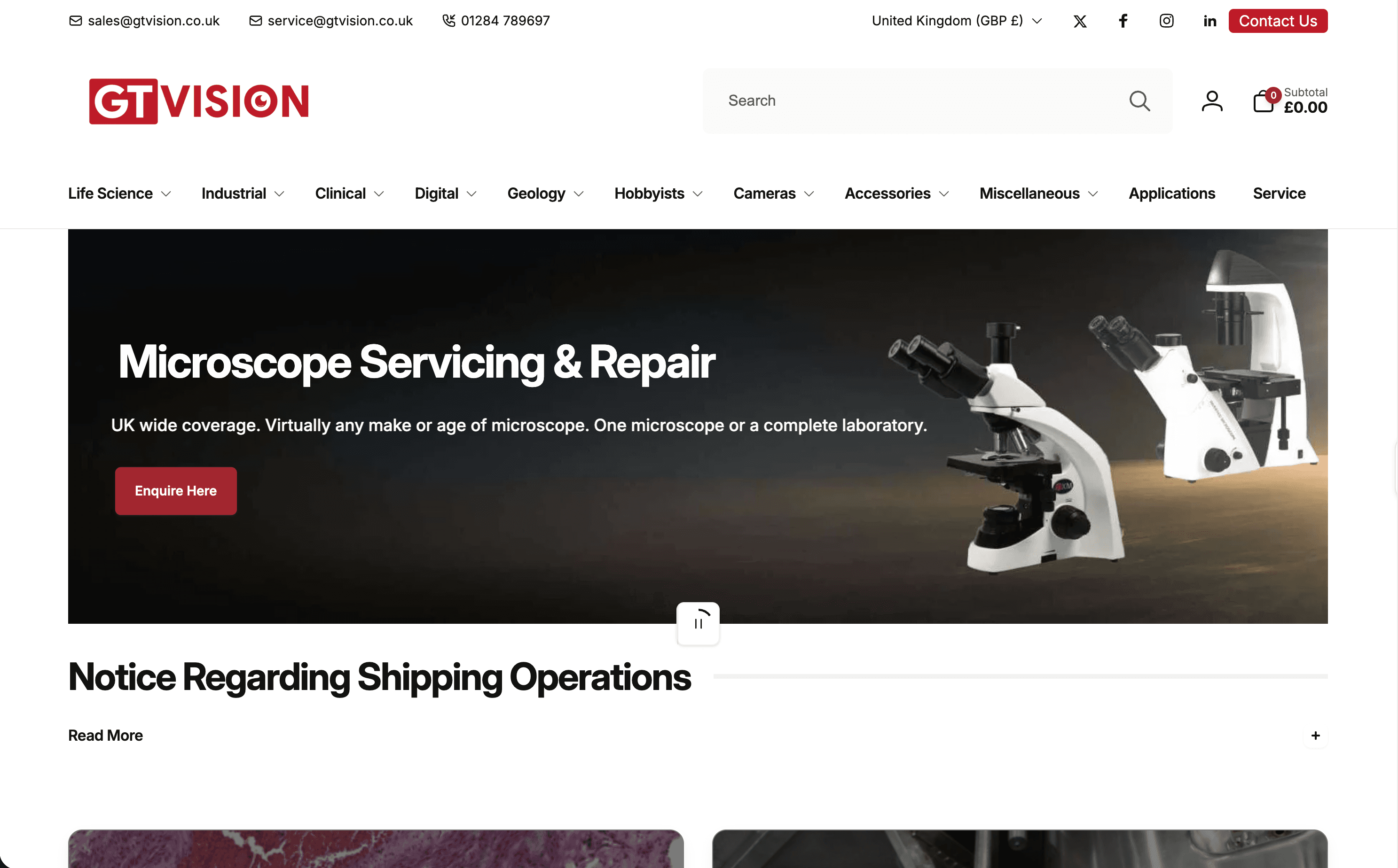 GT Vision · Shopify build — Websites