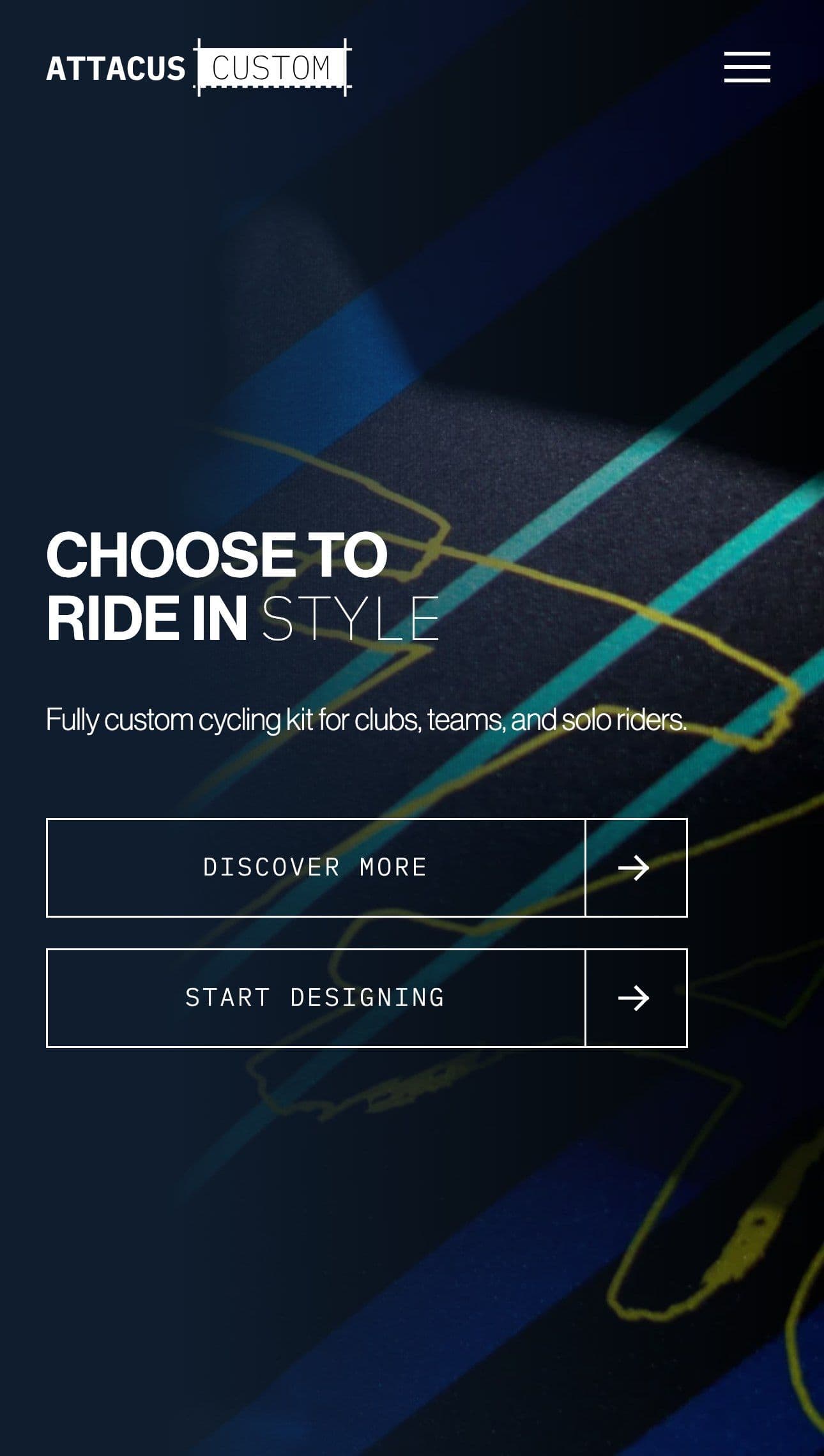 The Attacus Custom homepage on a phone