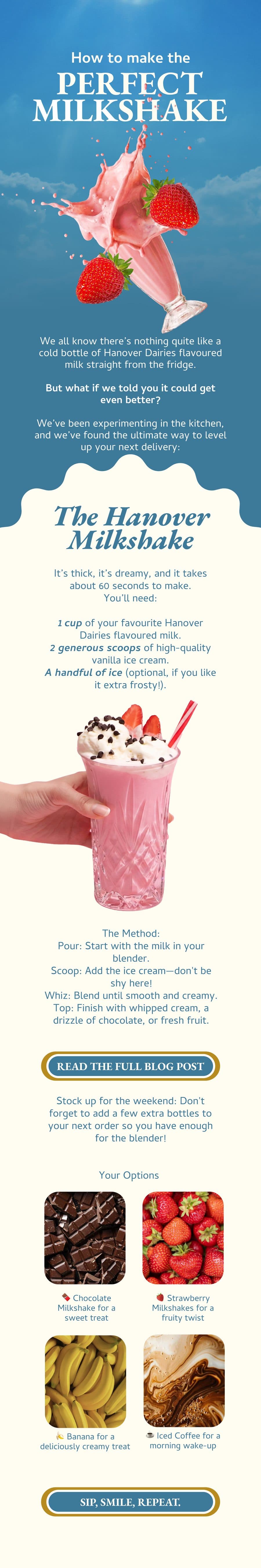 Campaign email designed for Hanover Dairies
