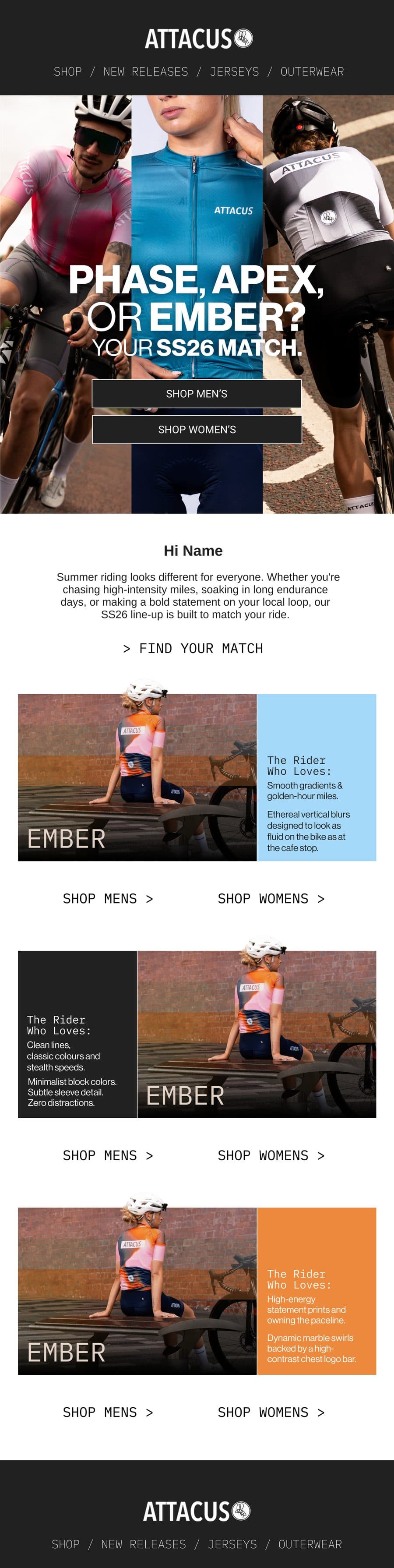 Campaign email designed for Attacus