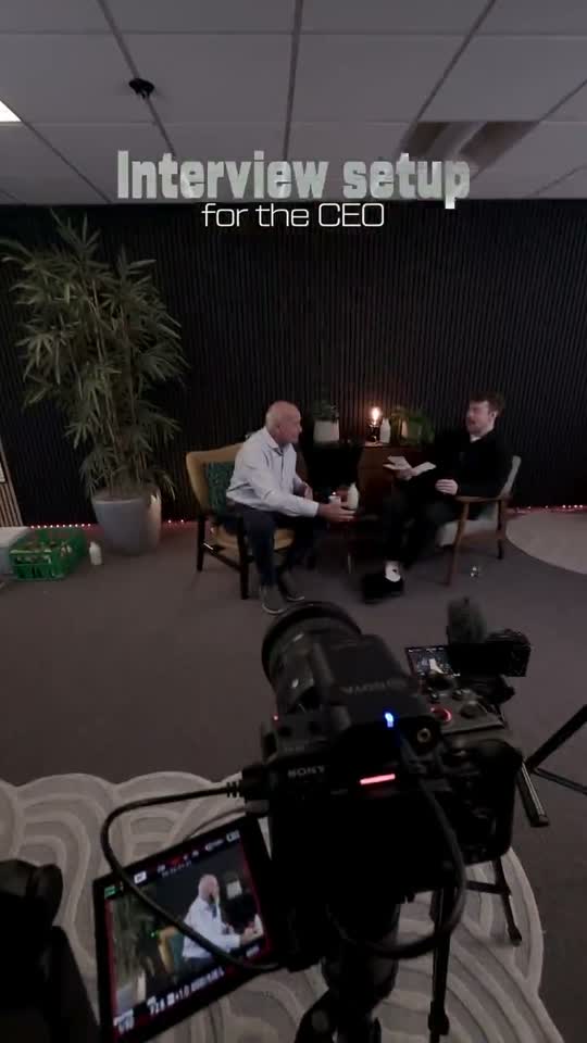 Camera set up for an interview with the Hanover Dairies chief executive on a shoot day