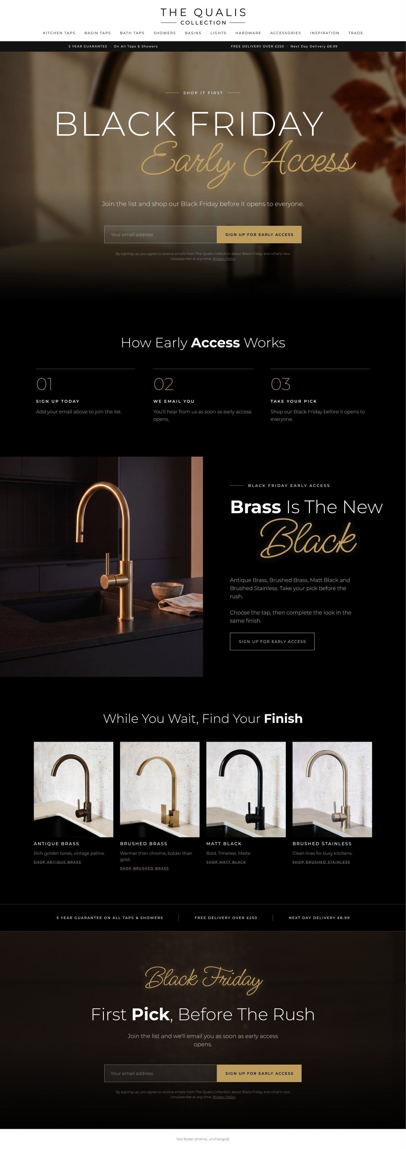 The whole Qualis Black Friday early access page, top to bottom