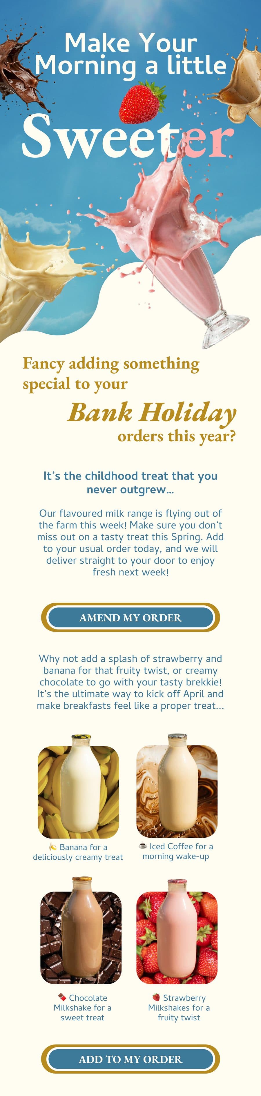 Campaign email designed for Hanover Dairies