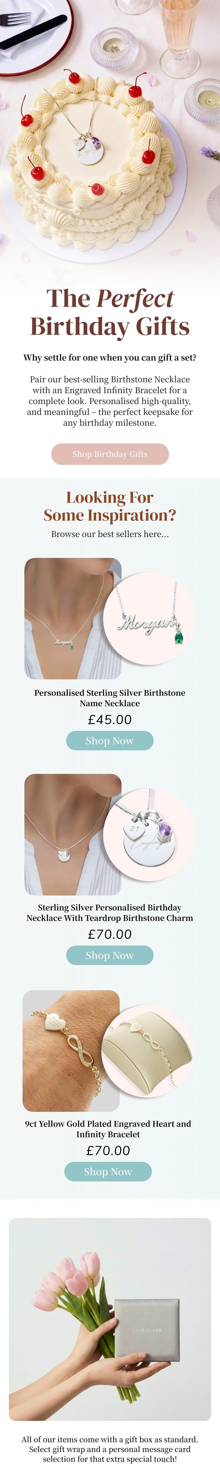 Campaign email designed for Love Silver
